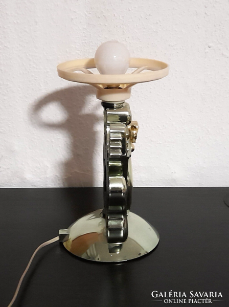 Retro műanyag asztali óra + lámpa
