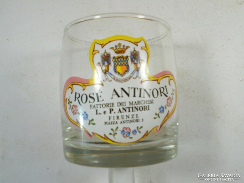 Régi retro -Rosé Antinori- Olasz Firenze-i gyártmány bor boros talpas üveg pohár-kb 1960-as évekből