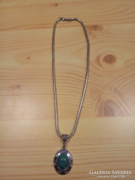 Very nice silver plated snake necklace with pendant