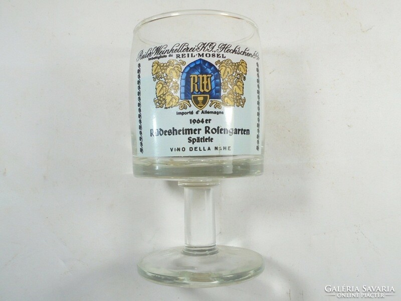 Régi retro -Reil Mosel- Német gyártmány bor boros talpas üveg pohár- 1964-es évből