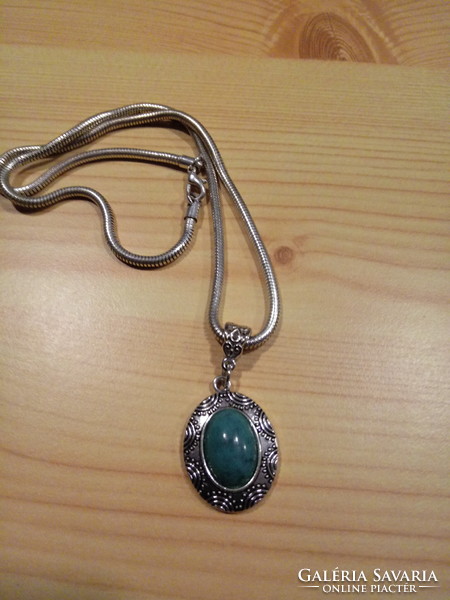Very nice silver plated snake necklace with pendant