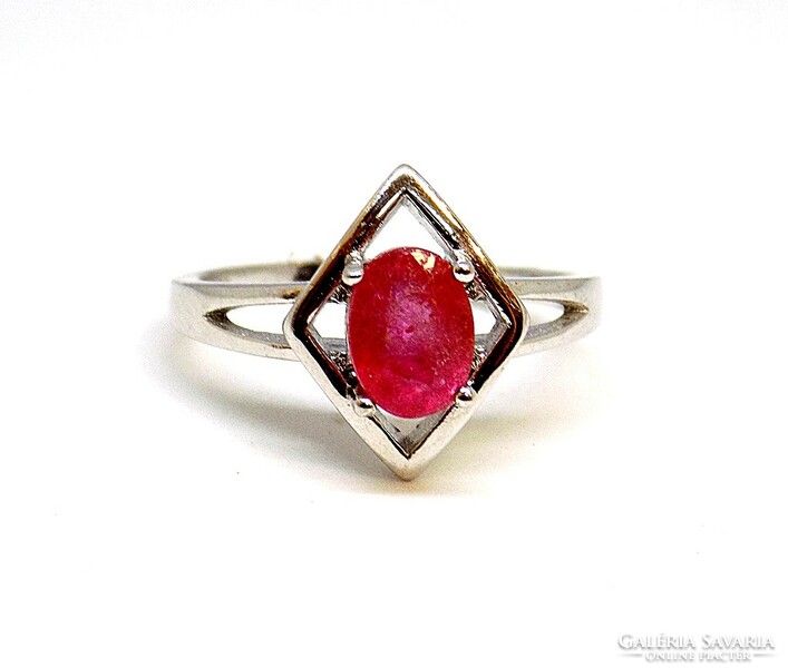 Silver ring with ruby stones (zal-ag107487)