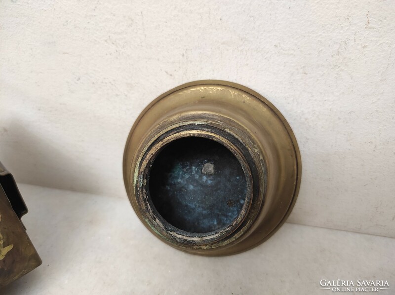 Antique railway bakter carbide copper lamp mirror missing 143 6481