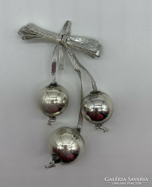 Old Christmas tree decoration, glass decoration, with three balls