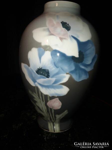 Absolute rarity - old art nouveau porcelain vase with poppies - 24 cm