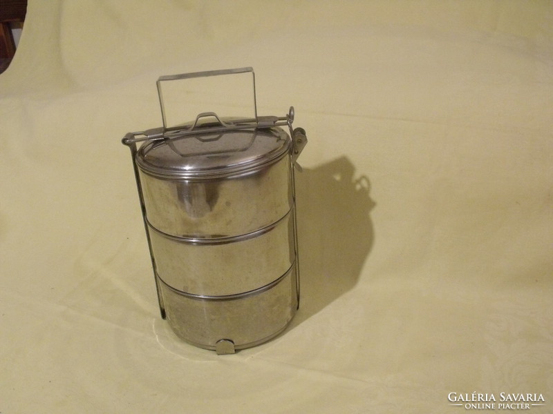 Stainless food barrel with 3 parts, straight wall
