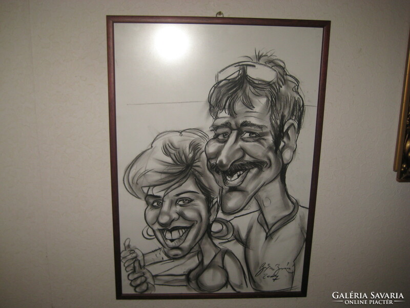 Caricature drawing from 2007, 44 x 62 cm