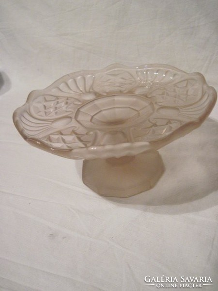 Antik talpas üveg tortatartó süteményes asztalközép kínáló
