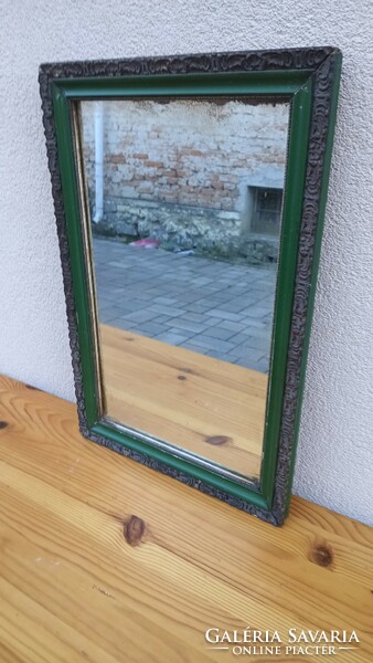 ﻿Antik zöld keretben fali tükör.  Alkudható!