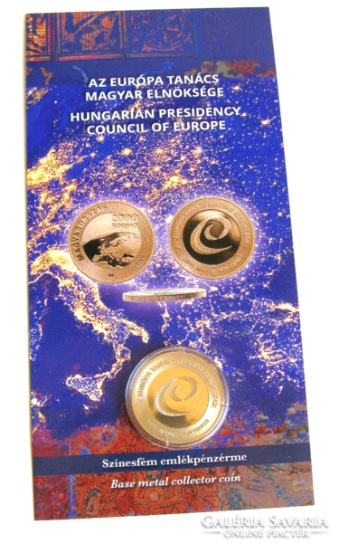 2021 - Az Európa Tanács magyar elnöksége –2000 Ft – emlékérme - Kapszulában + MNB ismertető