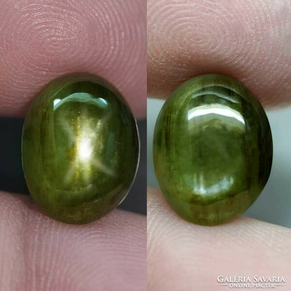 Rarity! 9.04 Ct. Unheated natural green star sapphire, oval cabochon