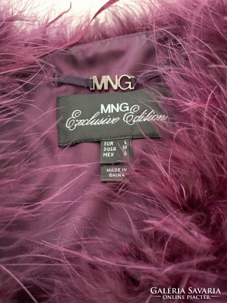 MANGO Exclusive Edition luxus valódi toll bolero kabátkalimitált kiadású kapszula kollekció