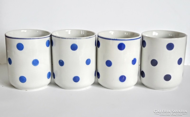 Zsolnay blue polka dot mug. 4 per piece