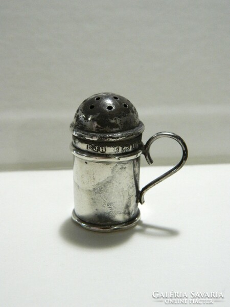 Edwin Joseph Houlston Ltd. 1928 Birmingham angol ezüst kisméretű art deco fűszertartó