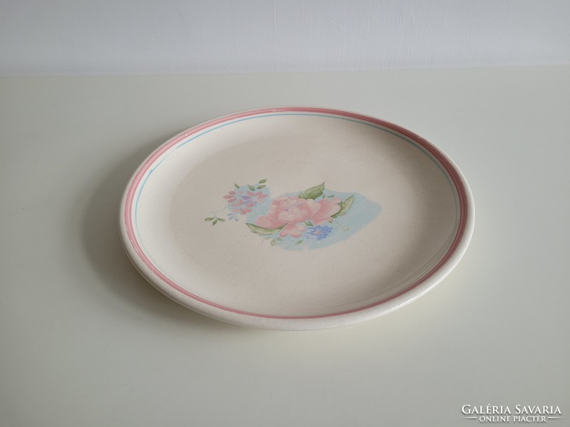 Old large ceramic bowl with flower patterned tray 28 cm
