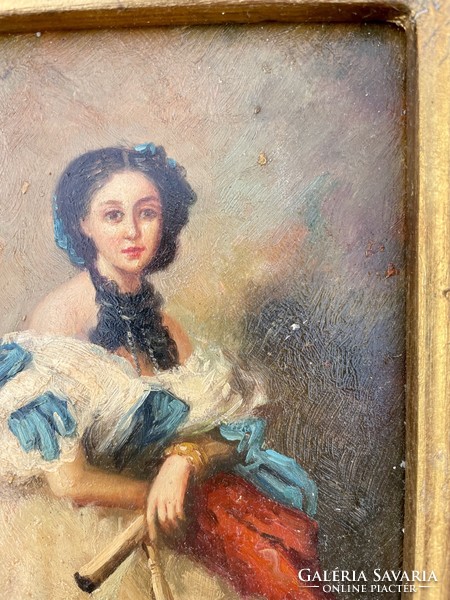 English antique Victorian miniature portrait