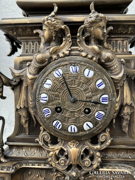 55 cm tall antique French sculptural salon clock