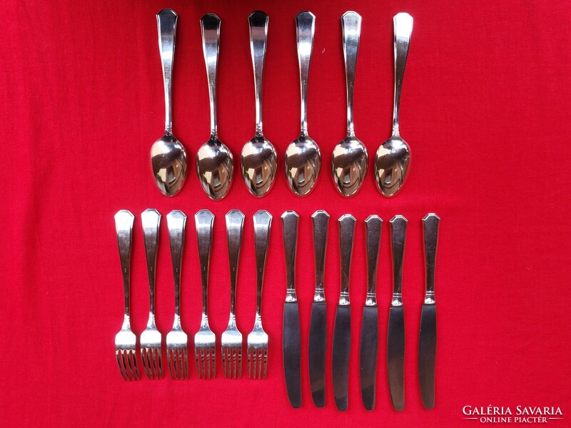 Jb art nouveau antique silver alloy 6 person cutlery set monogrammed