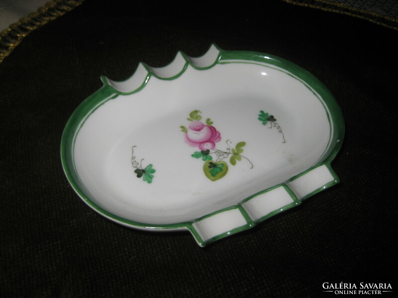 Herend bowl, Viennese rose, with parsley, with decor, 14 x 11 cm