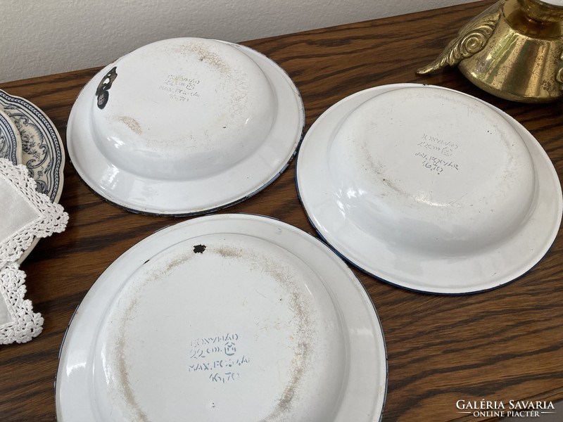 Old Bonyhád enamel plates (3 pcs.)