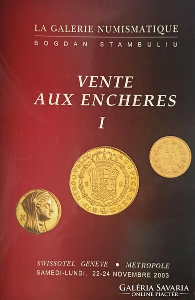 Első svájci árverési katalógusa a La Galerie numismatique cégtől 2003