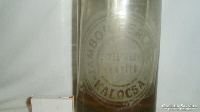 Régi feliratos szódásüveg " Jámbor Ferenc Kalocsa "