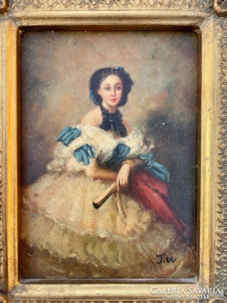 English antique Victorian miniature portrait