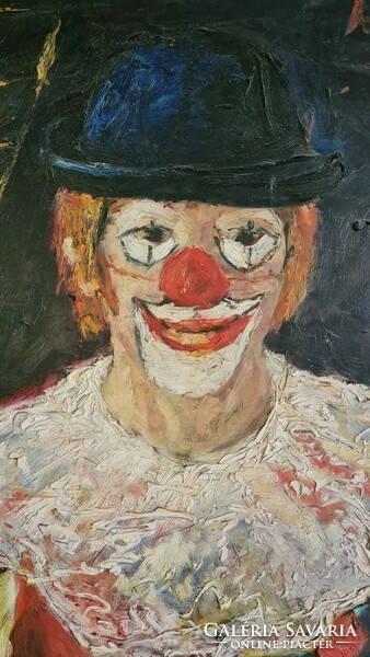 Clown oil painting, István Mogyóró