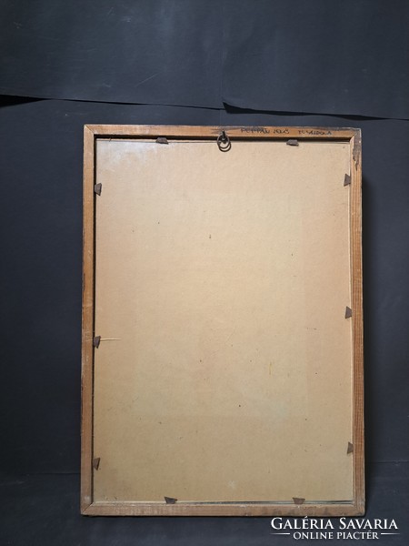 Szánthó Imre (1925-1998): Partravetett gyökér (linómetszet) mérete kerettel 32×44 cm