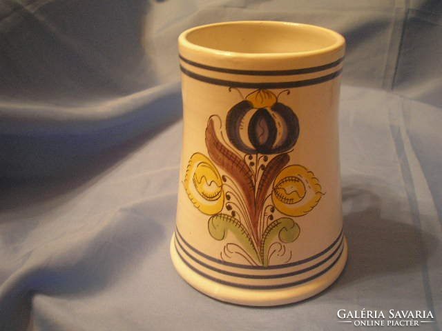N5 Haban patterned antique ceramic jar with flowers ornate at the bottom also marked +1807 on the side