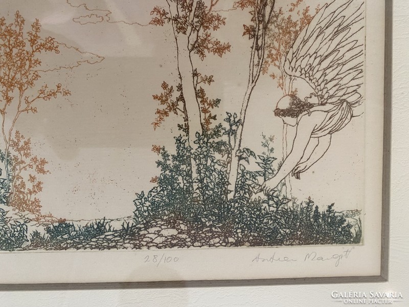 Margit Artner: fairy tale - colored etching