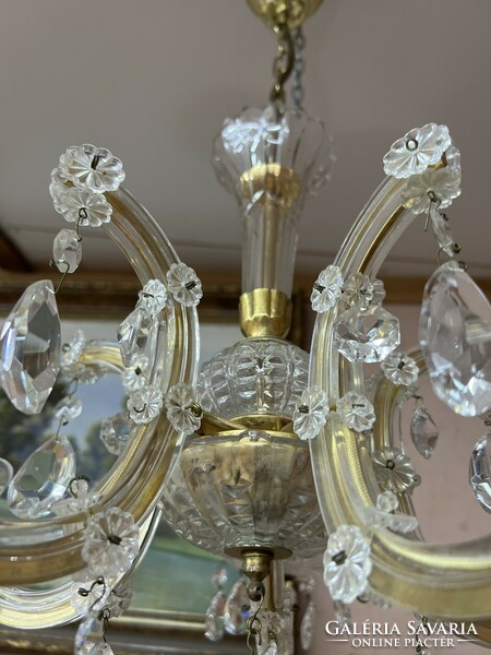 Maria Theresa-style 5-arm crystal chandelier