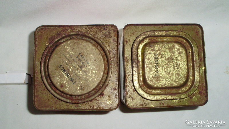 Két darab régi fém teás doboz, lemez doboz - Twinings - együtt