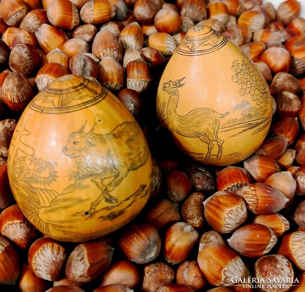 Hand-carved, old, Chinese ornamental gourds