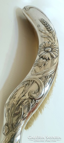 Szecessziós (art nouveau) Christofle Gallia, ezüstözött morzsakef, morzsa kefe