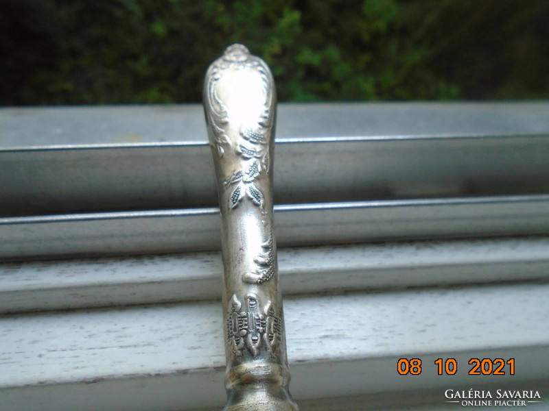 Barokk mintás ezüstözött nyéllel szovjet orosz polírozott kés rozsdamentes pengével