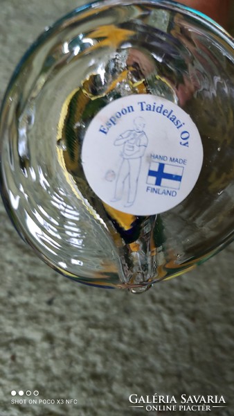 Jelzett finn üveg hal szobor