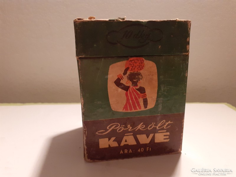 Retro roasted coffee box in old coffee packaging paper box