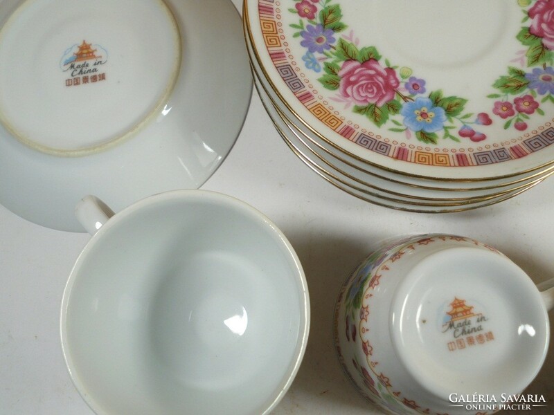 Old oriental porcelain - flower pattern - tea set coffee set tea coffee set - 6 persons 12 pcs