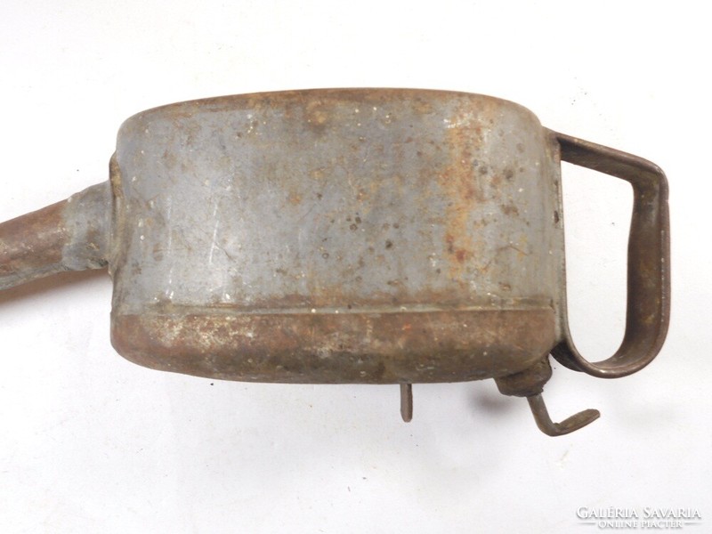 Antik régi bádogos forrasztott horgonyzott fém olajozó olajos kanna - kb. 1920-40-es évekből