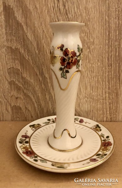 Zsolnay candle holder, butterfly pattern