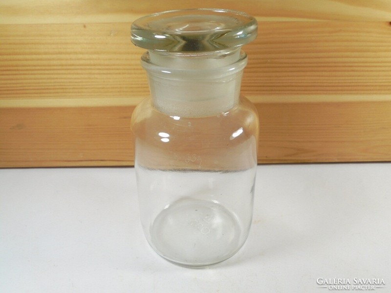 Antique old glass bottle with cork - apothecary pharmacy medicine - 300 ml