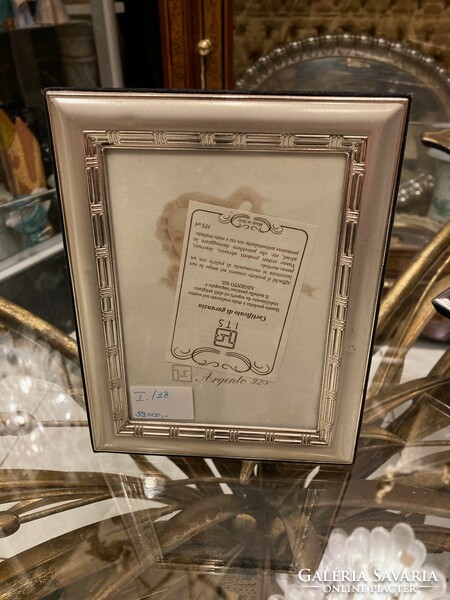 Silver picture frame - with ribbon pattern decor (i./28)