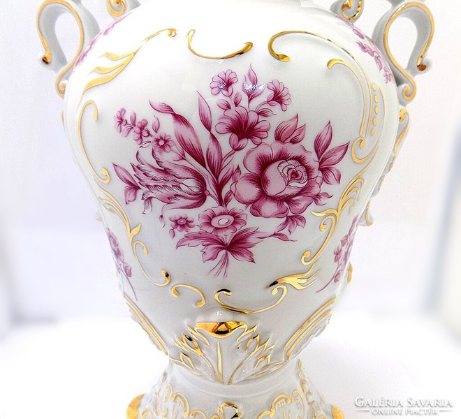 Hollóházi floral baroque vase (zal-bi45802)