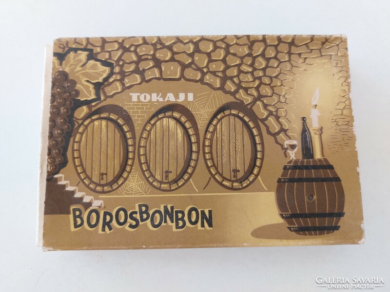 Old Tokaj wine bonbon box 1968 Serencs chocolate factory