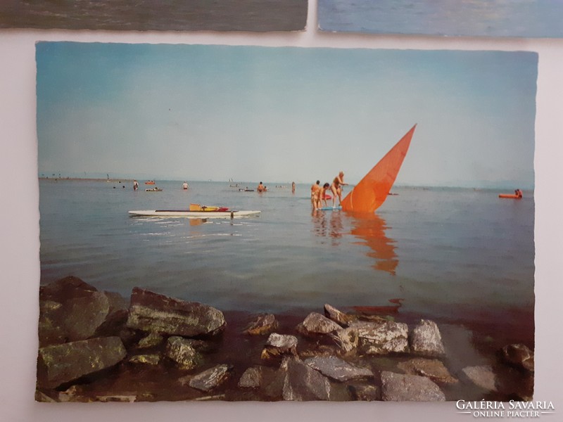 Retro képeslap Balaton szörf fotó levelezőlap 3 db