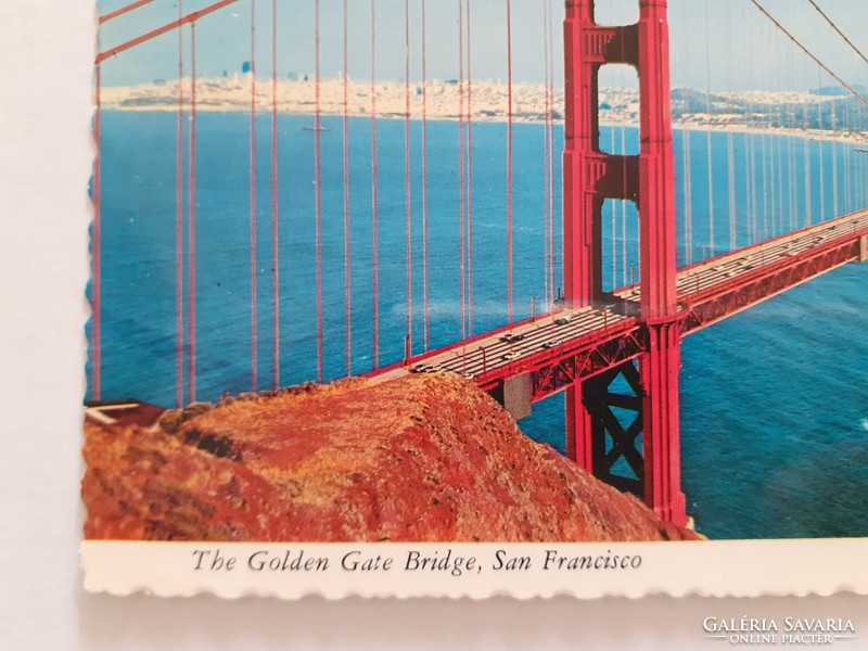 Old postcard San Francisco Golden Gate Bridge photo postcard