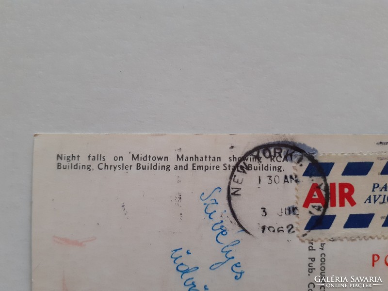 Régi képeslap 1962 New York fotó levelezőlap