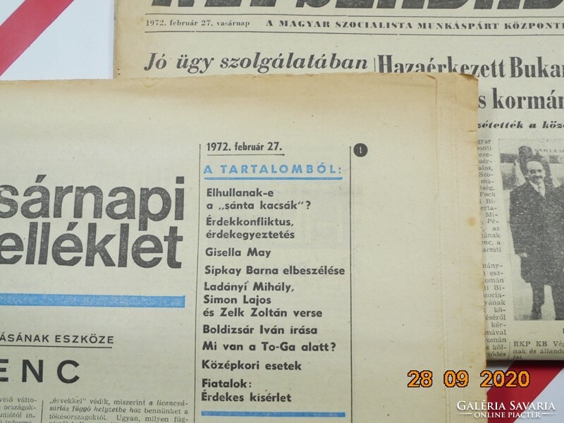 Régi retro újság - Népszabadság - 1972 február 27. - XXX. évfolyam 49. szám Születésnapra
