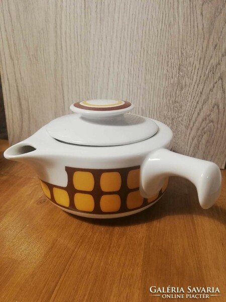 Kahla retro porcelain coffee pourer with geometric pattern made in gdr